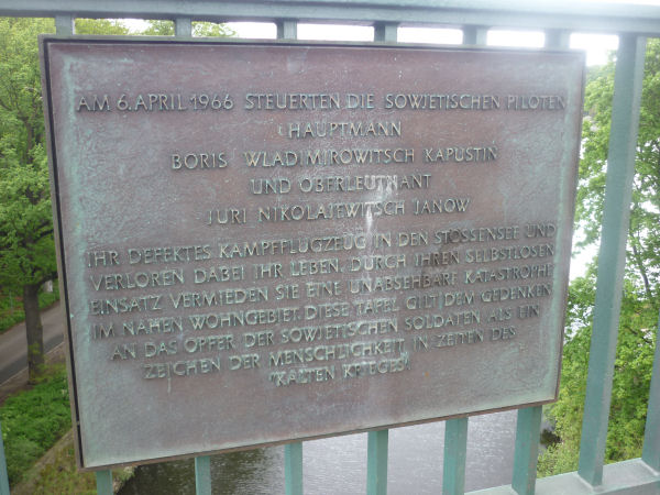 Plaque on Stößensee Bridge